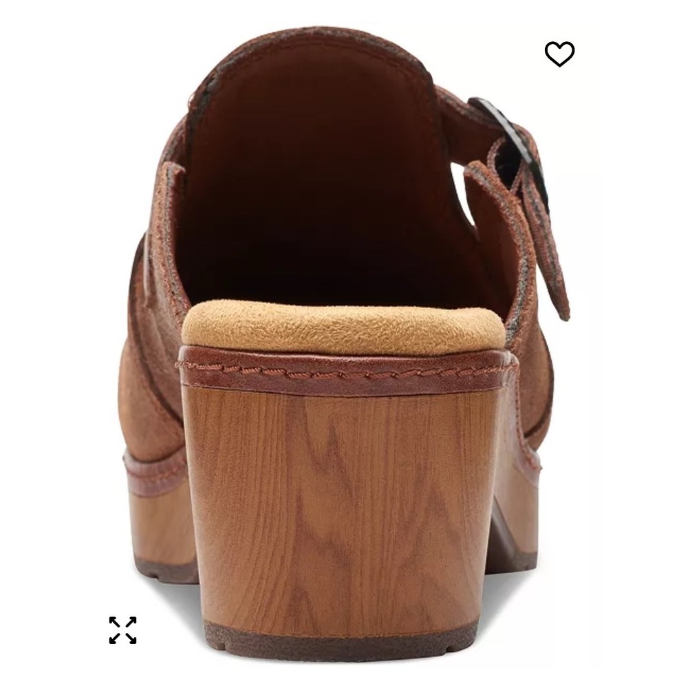 Clarks Paizlee Nora Womens Brown Suede Buckled Platform Clogs Size 8 - Picture 6 of 14